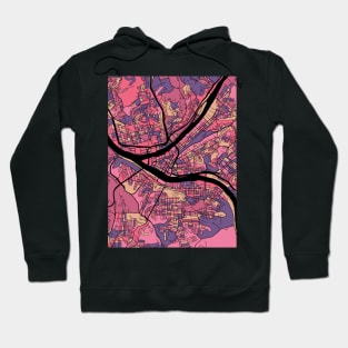 Pittsburgh Map Pattern in Purple & Pink Hoodie